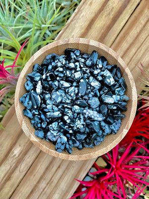 Snowflake Obsidian Crystal Chips 1/4 cup (2.5oz)