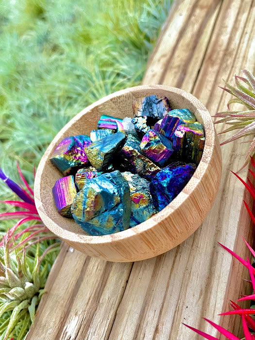 Rainbow Aura Tourmaline Crystal Chips 1/4 cup (3oz)